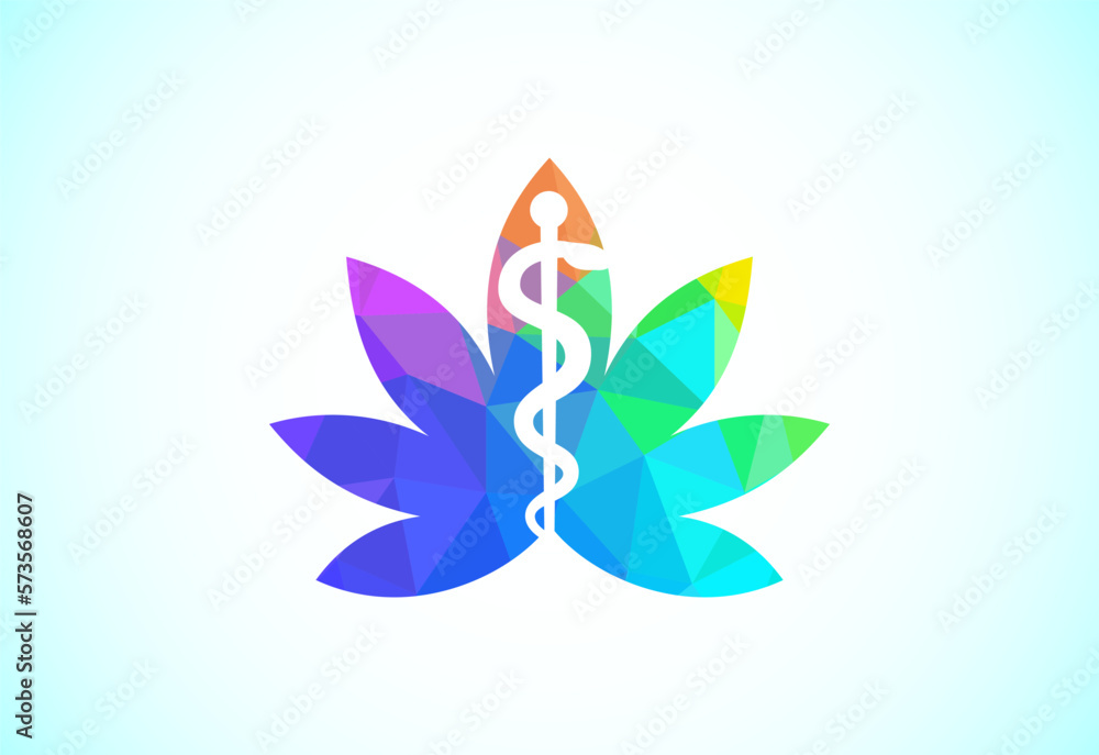Marijuana leaf. Medical cannabis. Hemp oil. Cannabis or marijuana leaf low poly style logo Marijuana leaf. Medical cannabis. Hemp oil. Cannabis or marijuana leaf low poly style logo