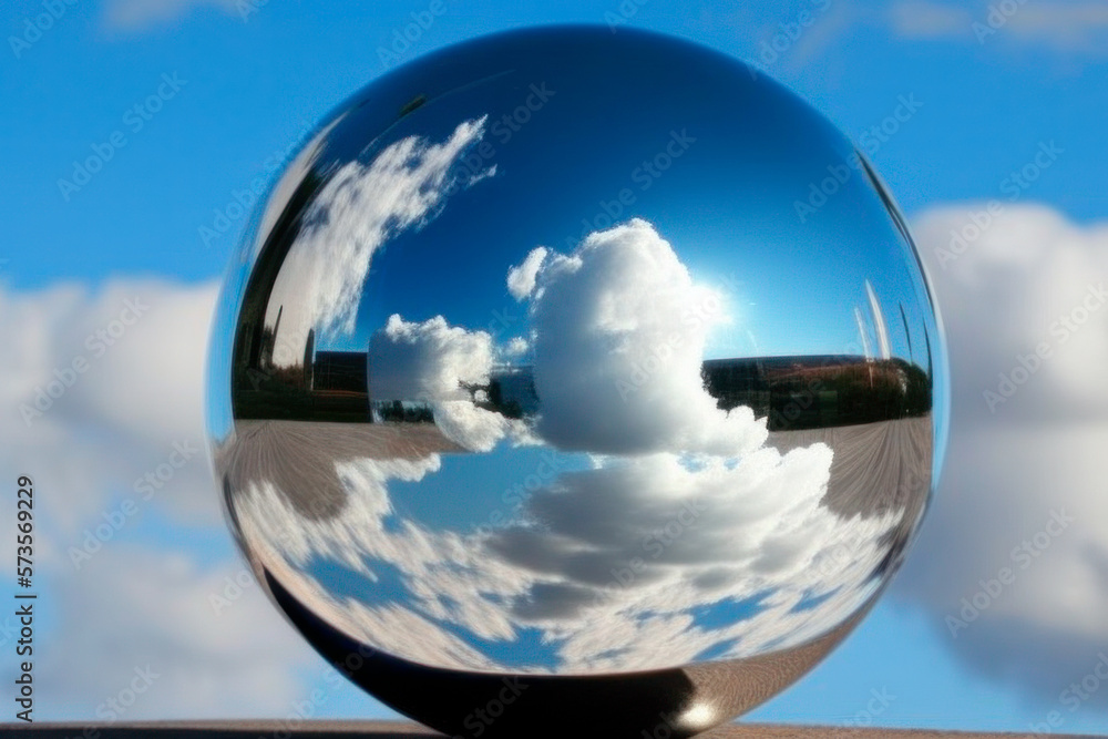 globe in the sky created with Generative AI technology globe in the sky created with Generative AI technology