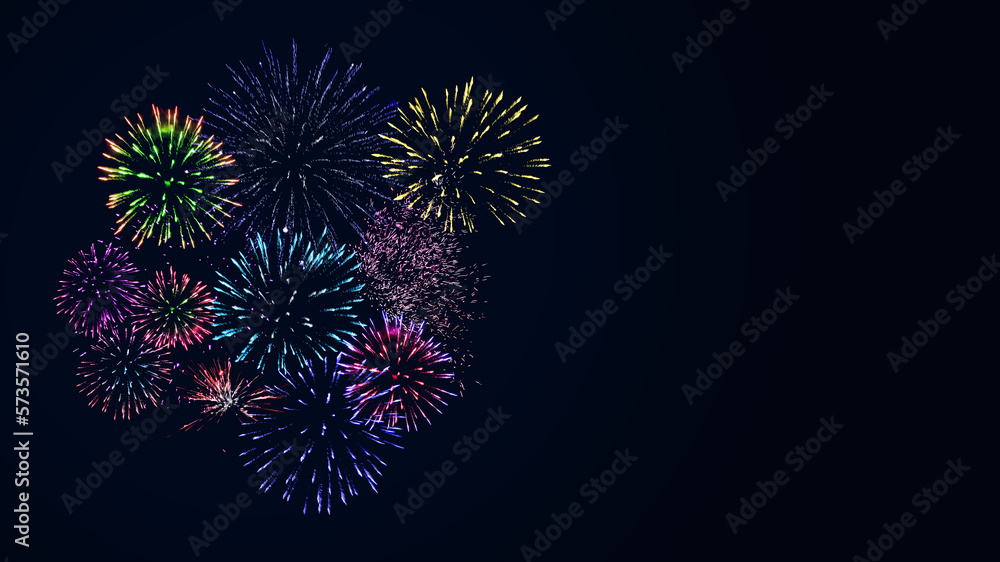 Fireworks background with copy space.  Happy New Year concept