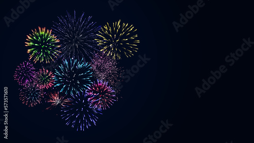 Fireworks background with copy space.  Happy New Year concept