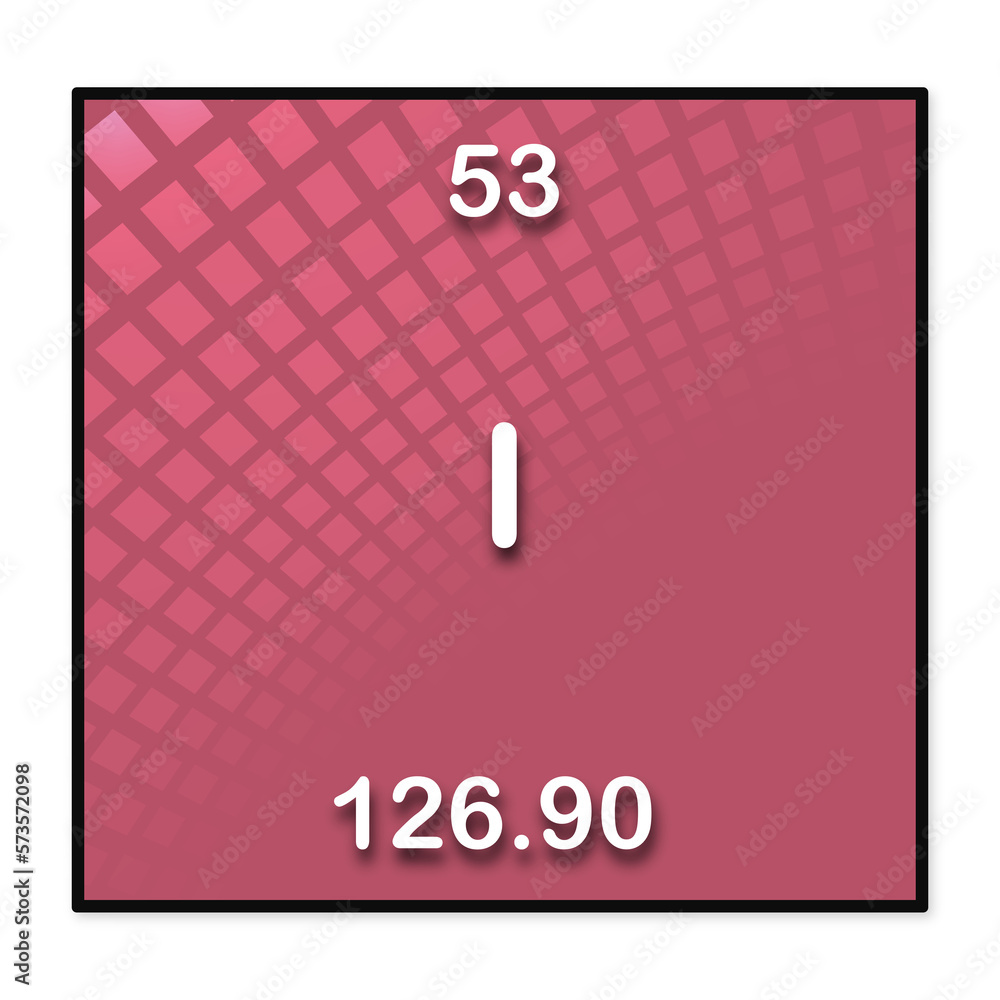 illustrazione con elemento della tavola periodica degli elementi Iodio