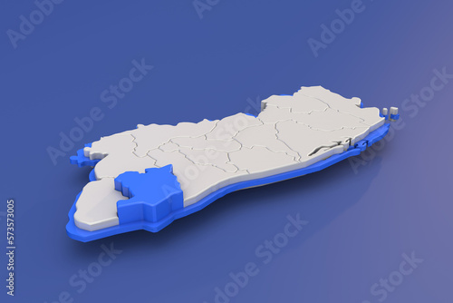 Map of El Salvador region of Sonsonate on blue photo