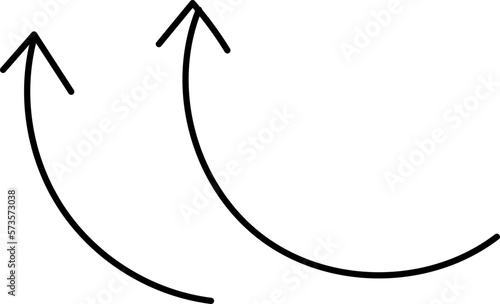 Roughly drawn hand drawn arrow / up / up