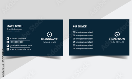 Fotografie Simple Business card template & Minimal Vector illustration Creative and Clean B