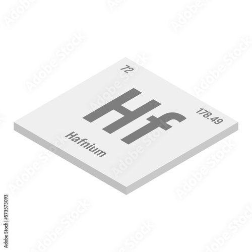 Germanium, Ge, gray 3D isometric illustration of periodic table element with name, symbol, atomic number and weight. Metalloid with various industrial uses, such as in semiconductors, fiber optics