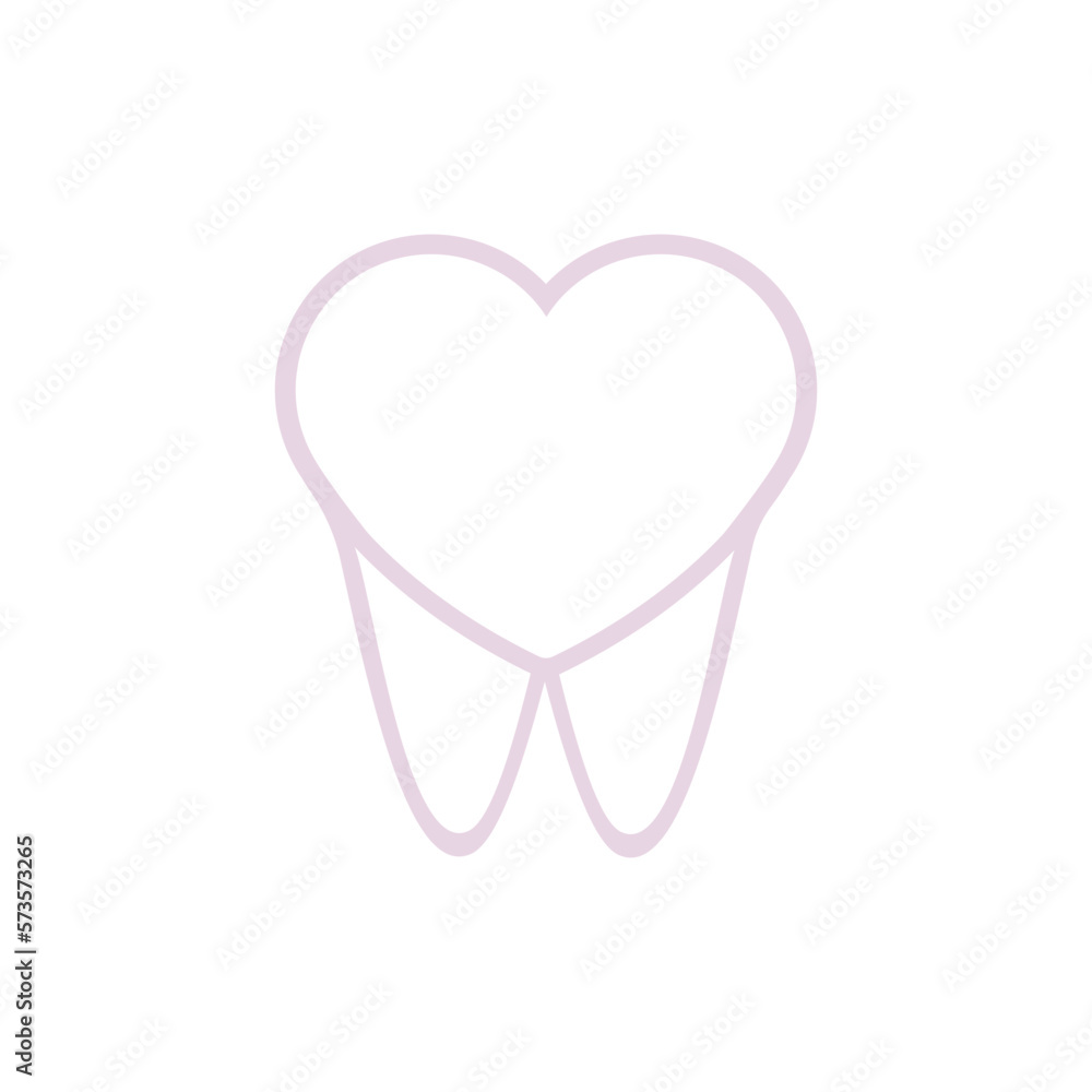 Dental clinic logo. Heals teeth icon. Dentist office. Tooth with heart style.