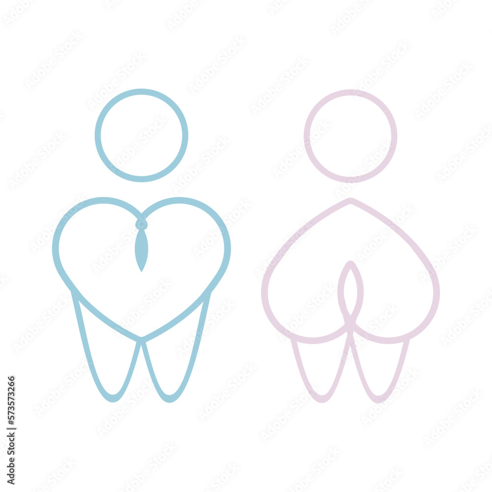 Abstract signs man and women. Gender symbol of male and female, woman ...