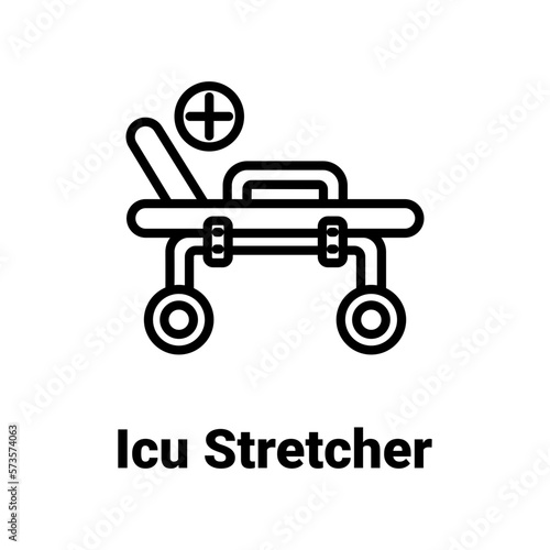 ICU Stretcher Vector Icon
