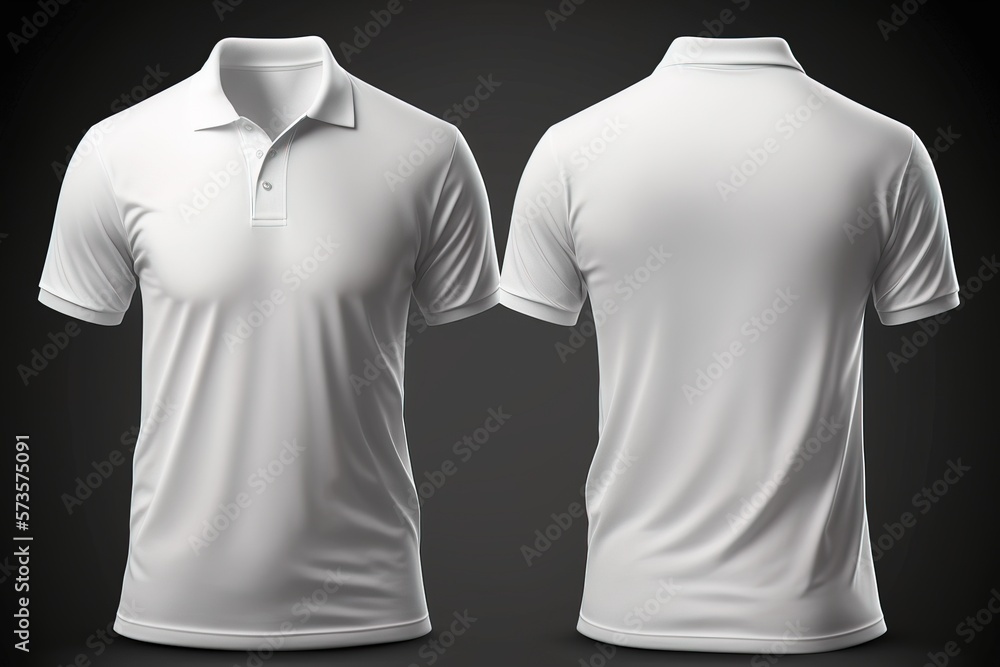 Blank white polo Tshirt for men template Stock Illustration | Adobe Stock