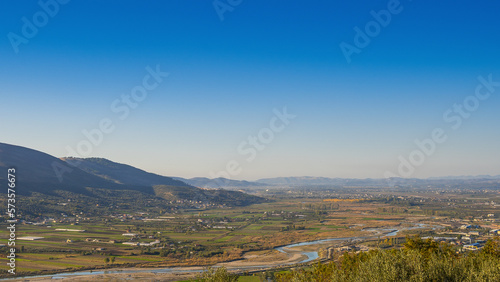 View from Berat castle, historic city in the south of Albania © netdrimeny