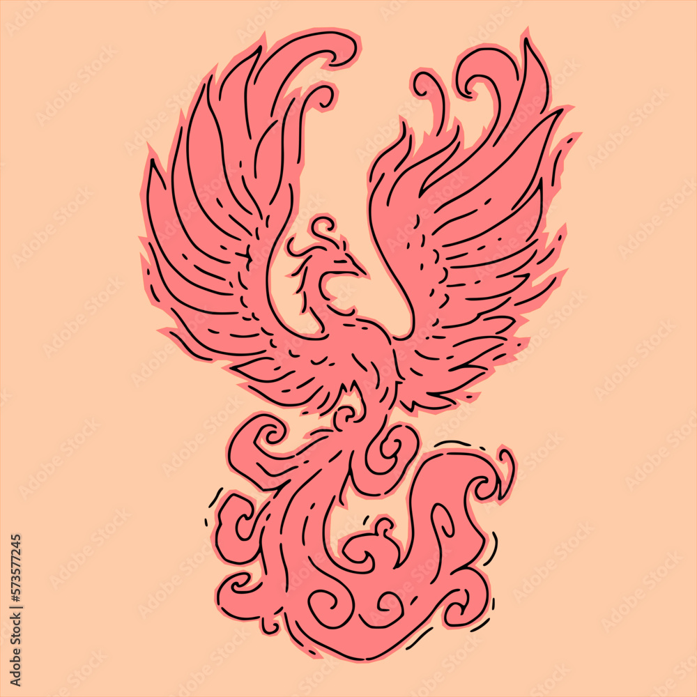 Fototapeta premium stylized Red Phoenix