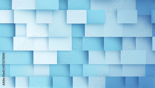 Abstract pale blue wallpaper with squares, generative AI