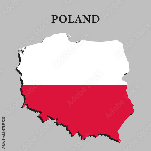 Vector map Poland made flag, Europe country