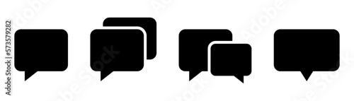 Message notification icon. Glyph popup symbol. Message pop up. Black chat notification symbol. Black chat sign. Conversation symbol. Stock vector illustration.