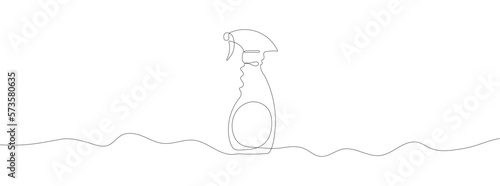 Continuous linear drawing of sprayer bottle. Single line drawing of atomizer. Vector illustration. Line art of bottle