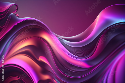 abstract liquid holographic background in pink and purple. Generative AI