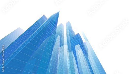 City skyscrapers 3d illustration 3d rendering