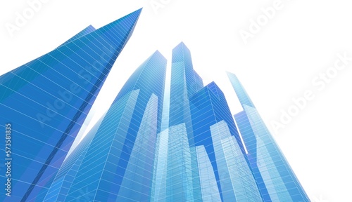 City skyscrapers 3d illustration 3d rendering