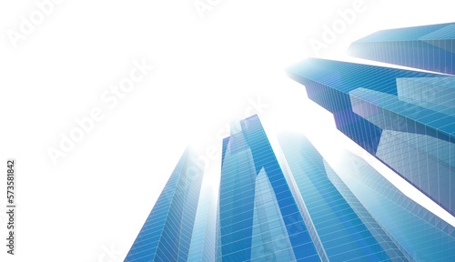 City skyscrapers 3d illustration 3d rendering