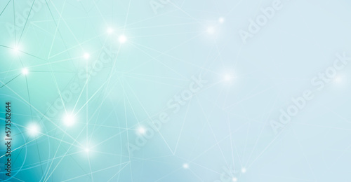 Panoramic abstract dot and triangle light connection background., The world is connect and smaller concept, Digital futuristic minimalism background
