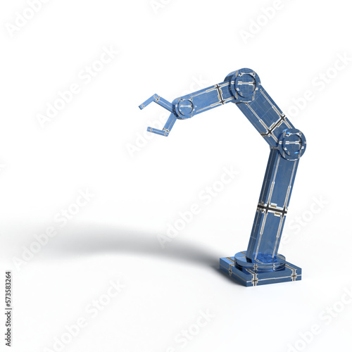 3D Realistic Factory robot arms, manipulators and cranes for manufacture industry. Flat mechanic control tool, automation technology equipment set. 