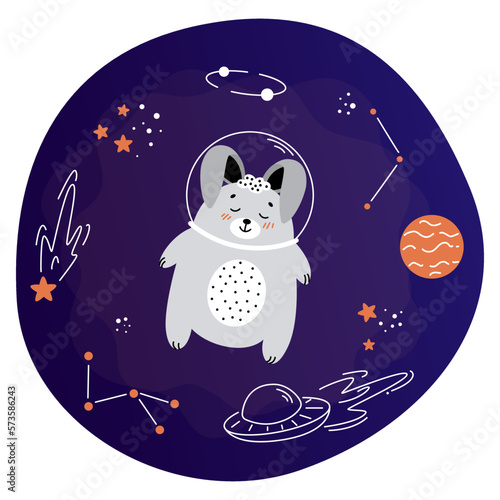 rabbit, bunny and planets, stars, moon, astronaut bunny, cosmonautics day, space