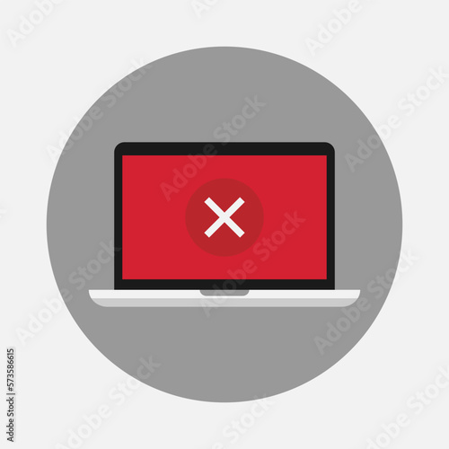 Color image of laptop. Vector illustration