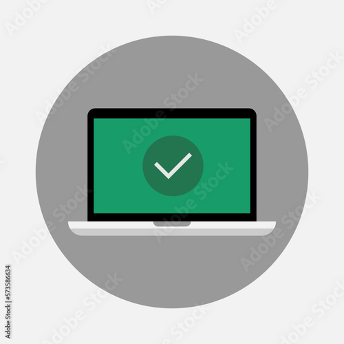 Color image of laptop. Vector illustration