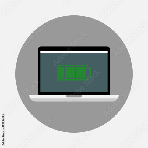 Color image of laptop. Vector illustration