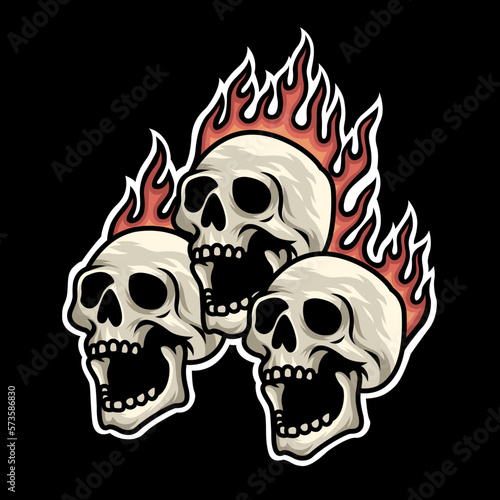 Fire skull 3 vector design. This design can be used to design clothing products and accessories.