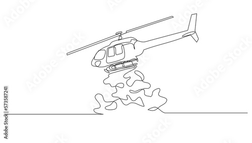 Continuous line art Helicopter drawing for vector illustration, business transportation. transportation in the air. graphic design modern continuous line drawing