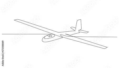 Continuous line art Air gliding for vector illustration, extreme sports. graphic design modern continuous line drawing