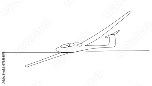 Continuous line art Air gliding for vector illustration, extreme sports. graphic design modern continuous line drawing