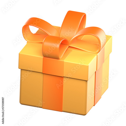 yellow birthday gift 3d render