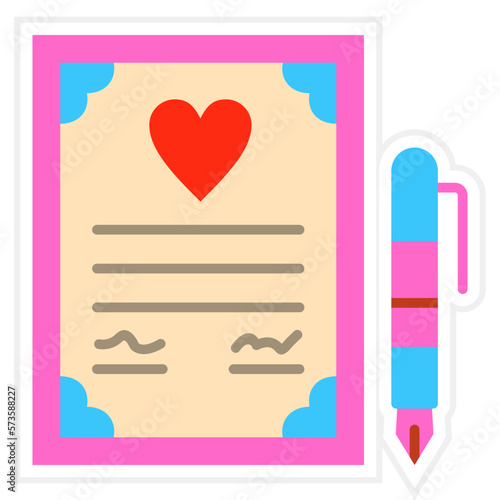 Wedding Contract Sticker Icon