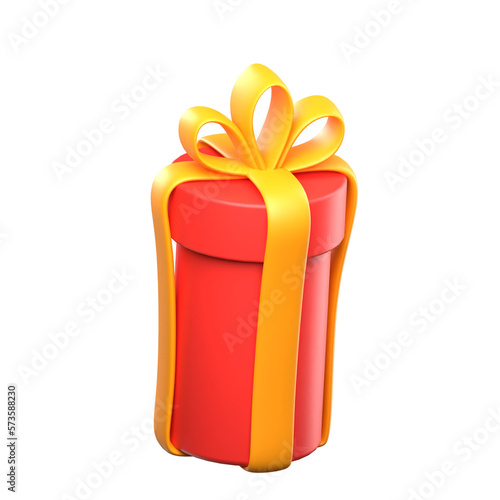 red birthday gift 3d render