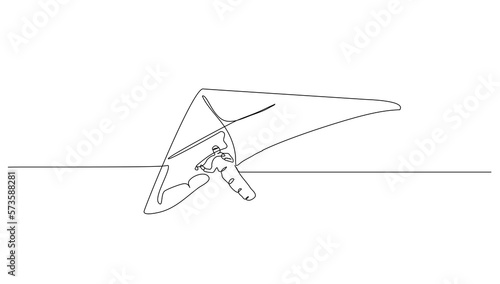 Continuous line art Hang gliding for vector illustration, extreme sports. graphic design modern continuous line drawing