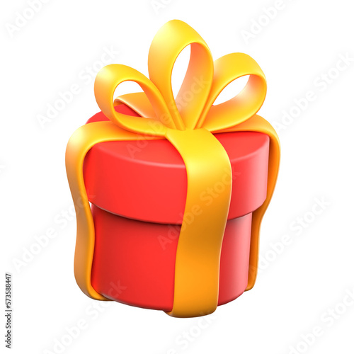 red birthday gift 3d render