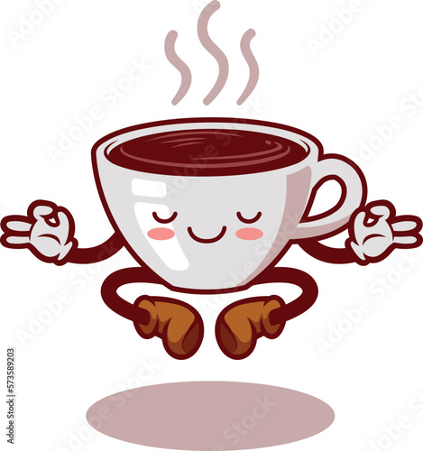Cute coffee cartoon character design