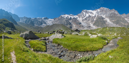 The Monte Rosa and Punta Gnifetti paks - Valle Anzasca valley. photo