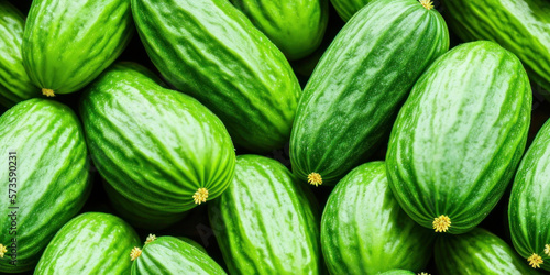 Wallpaper Mural green cucumbers seamless texture, pattern background (created with Generative AI) Torontodigital.ca