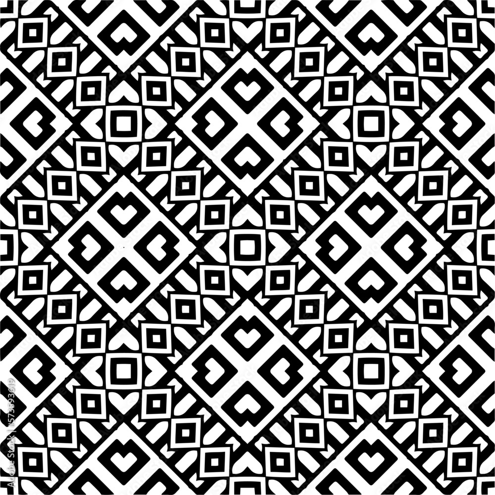 Vector geometric seamless pattern. Minimal ornamental background with abstract shapes. Black and white texture. Simple abstract ornament background. Dark repeat design for decor, fabric, cloth. Vector geometric seamless pattern. Minimal ornamental background with abstract shapes. Black and white texture. Simple abstract ornament background. Dark repeat design for decor, fabric, cloth.