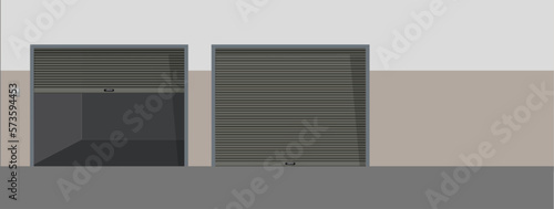 Wall With Two Garage Lifting Gates