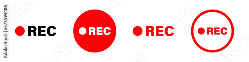 Slika na platnu Recording vector icons. Video recording symbol. Rec icon set.