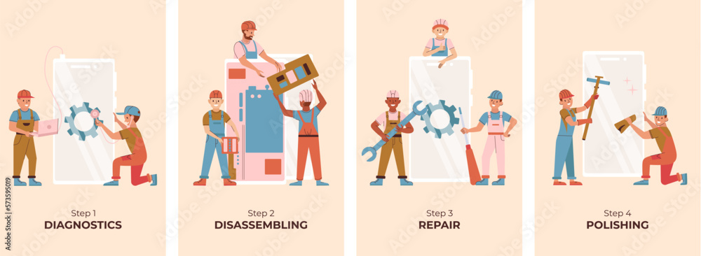 Fototapeta premium Phone Repair Service Infographic