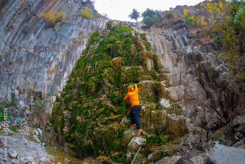 Basalt cliffs. Boyabat, Sinop Turkey photo