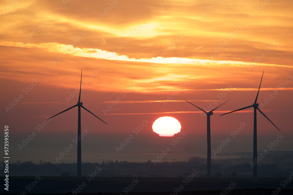 Obraz premium Wind turbine generators for renewable electricity production