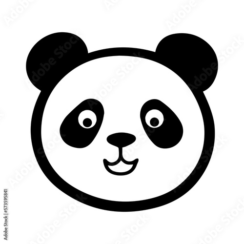 Fototapeta Naklejka Na Ścianę i Meble -  Cute Panda Face cartoon Vector Icon logo isolated on white
