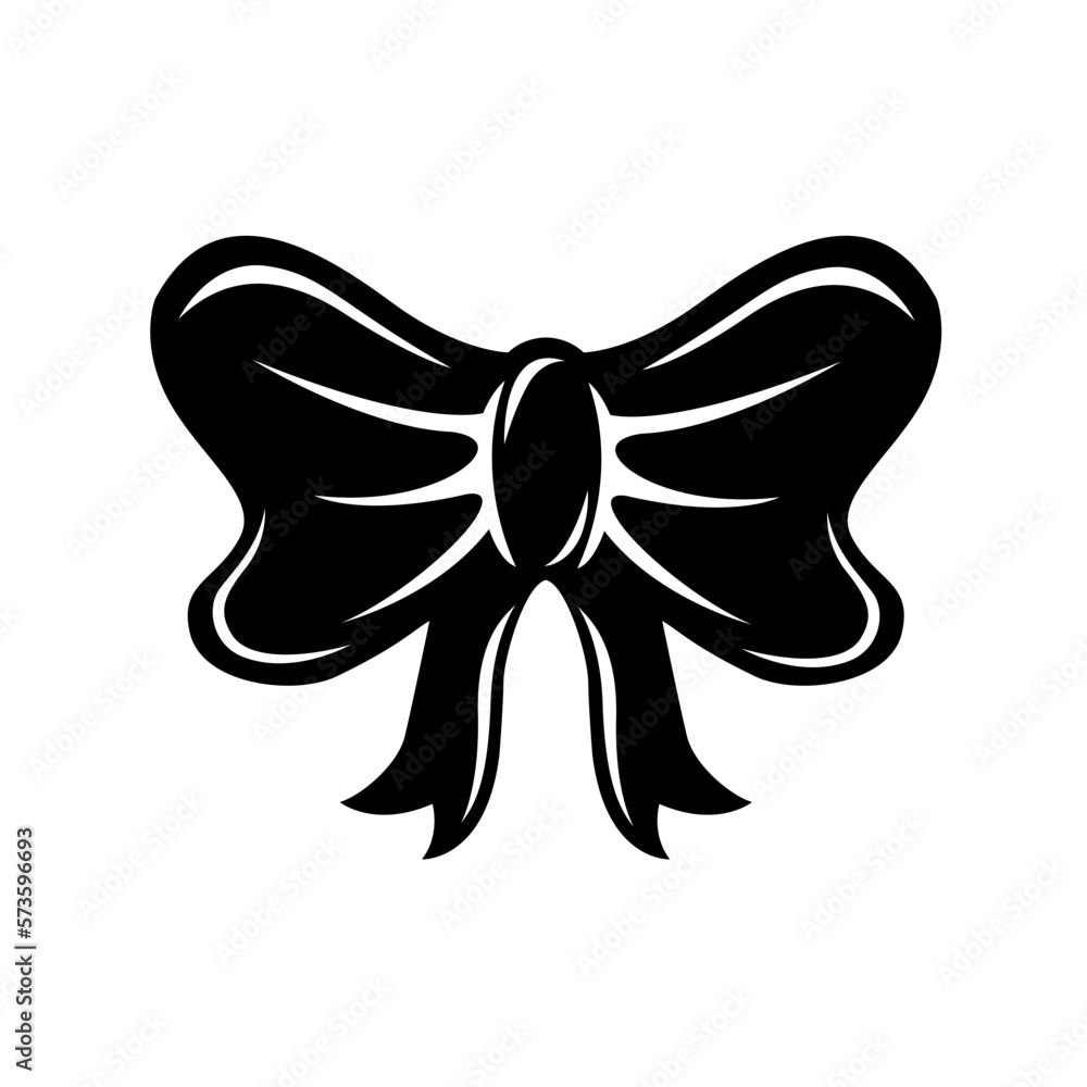 Simple black ribbon logo silhouette Simple black ribbon logo silhouette