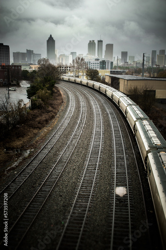 downtown city trains